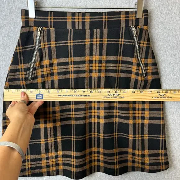 Le lis Plaid Mini Skirt Womens Size Small Academia Preppy Punk Goth Yellow Black - Picture 6 of 13